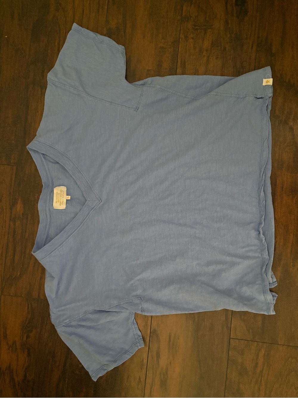 Simply Southern Light Blue V-Neck Short Sleeve women's Tee